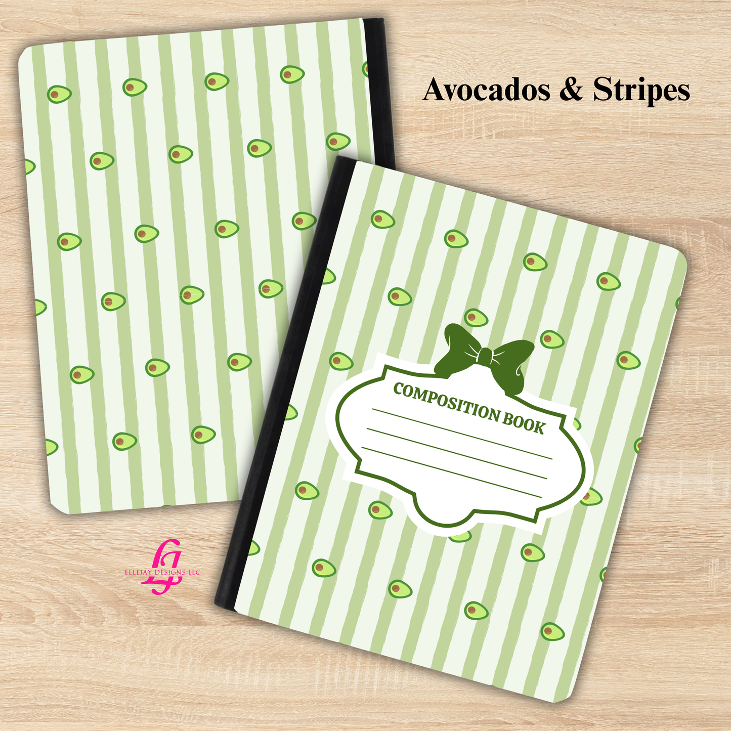 Food & Stripes Composition | Personalized Composition Notebook | Teacher Gifts | Personalized School Supplies | Personalized Journal (Copy) (Copy)