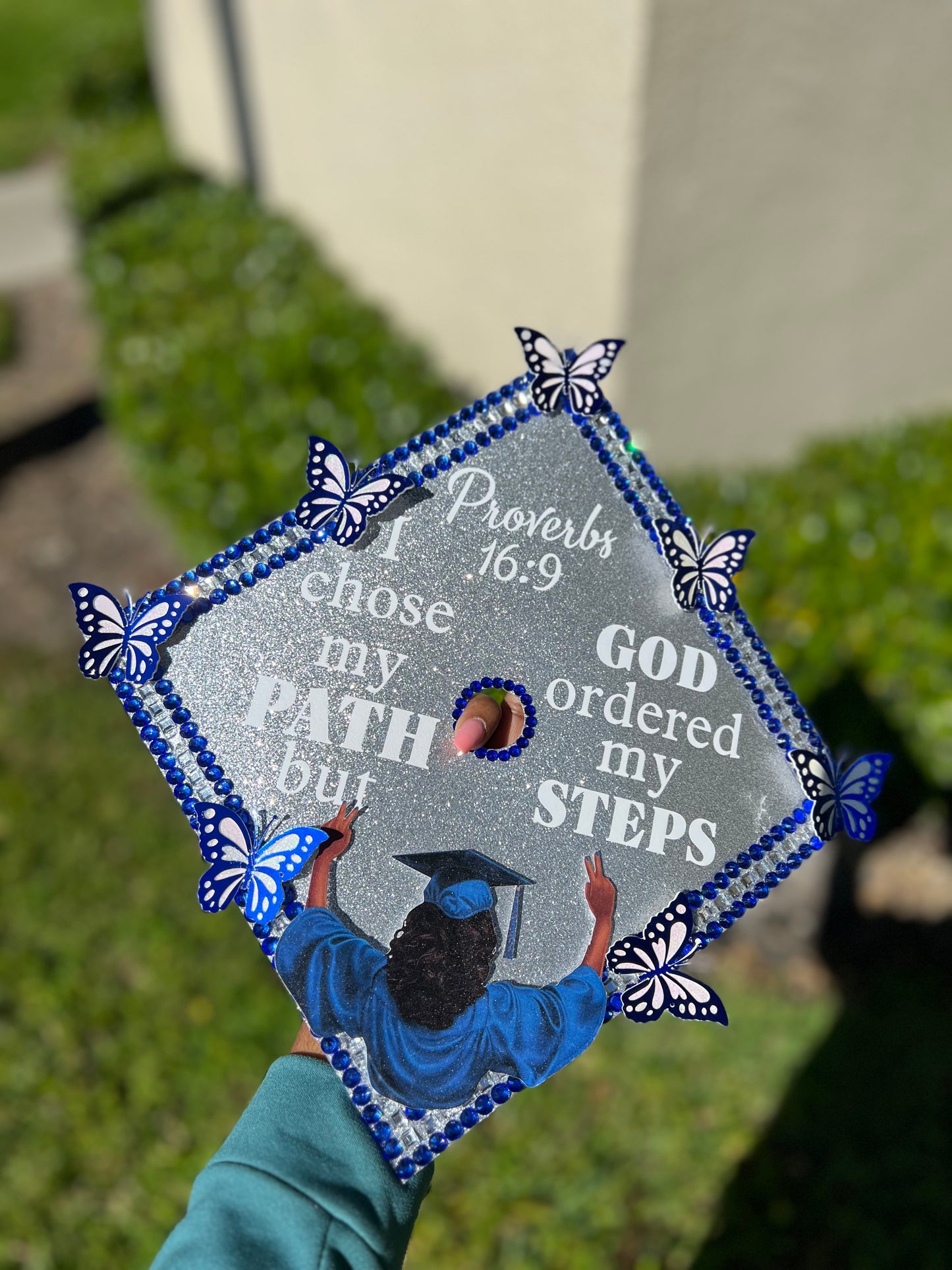 Silver Graduation Cap Topper