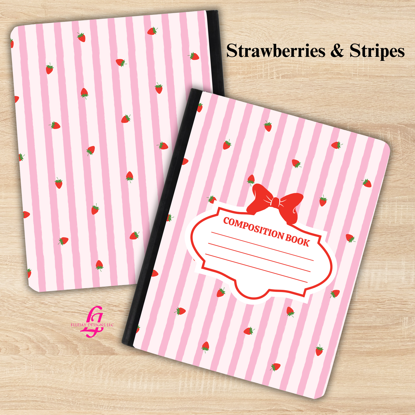 Food & Stripes Composition | Personalized Composition Notebook | Teacher Gifts | Personalized School Supplies | Personalized Journal (Copy) (Copy)