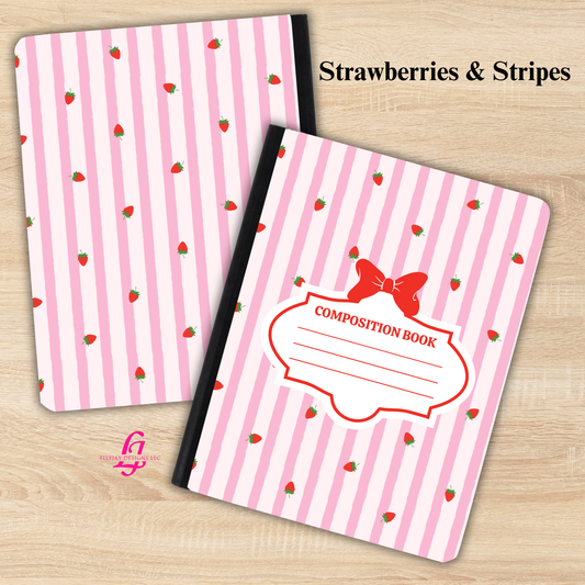 Food & Stripes Composition | Personalized Composition Notebook | Teacher Gifts | Personalized School Supplies | Personalized Journal (Copy) (Copy)