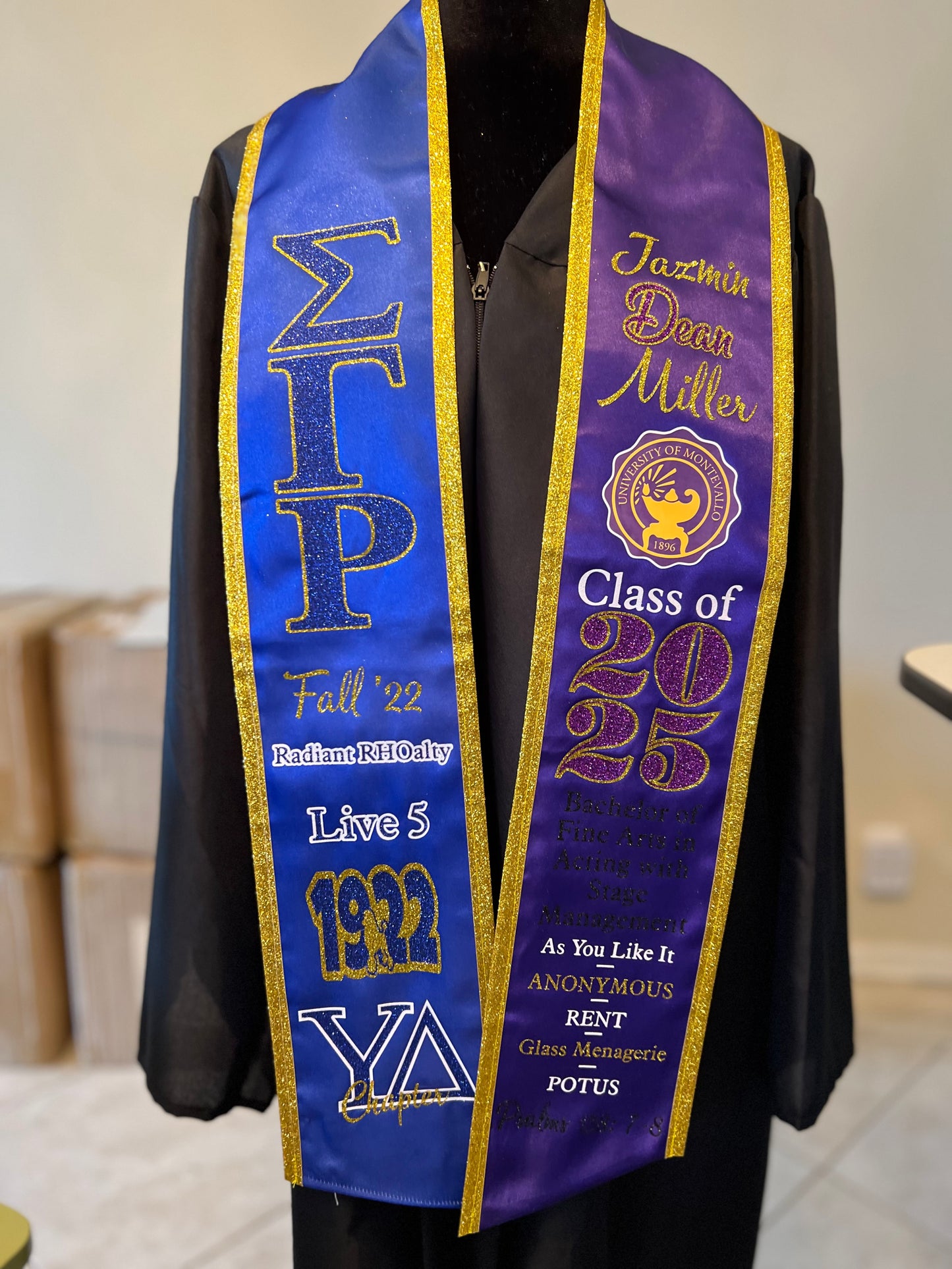 Dual Color Custom Graduation Stole