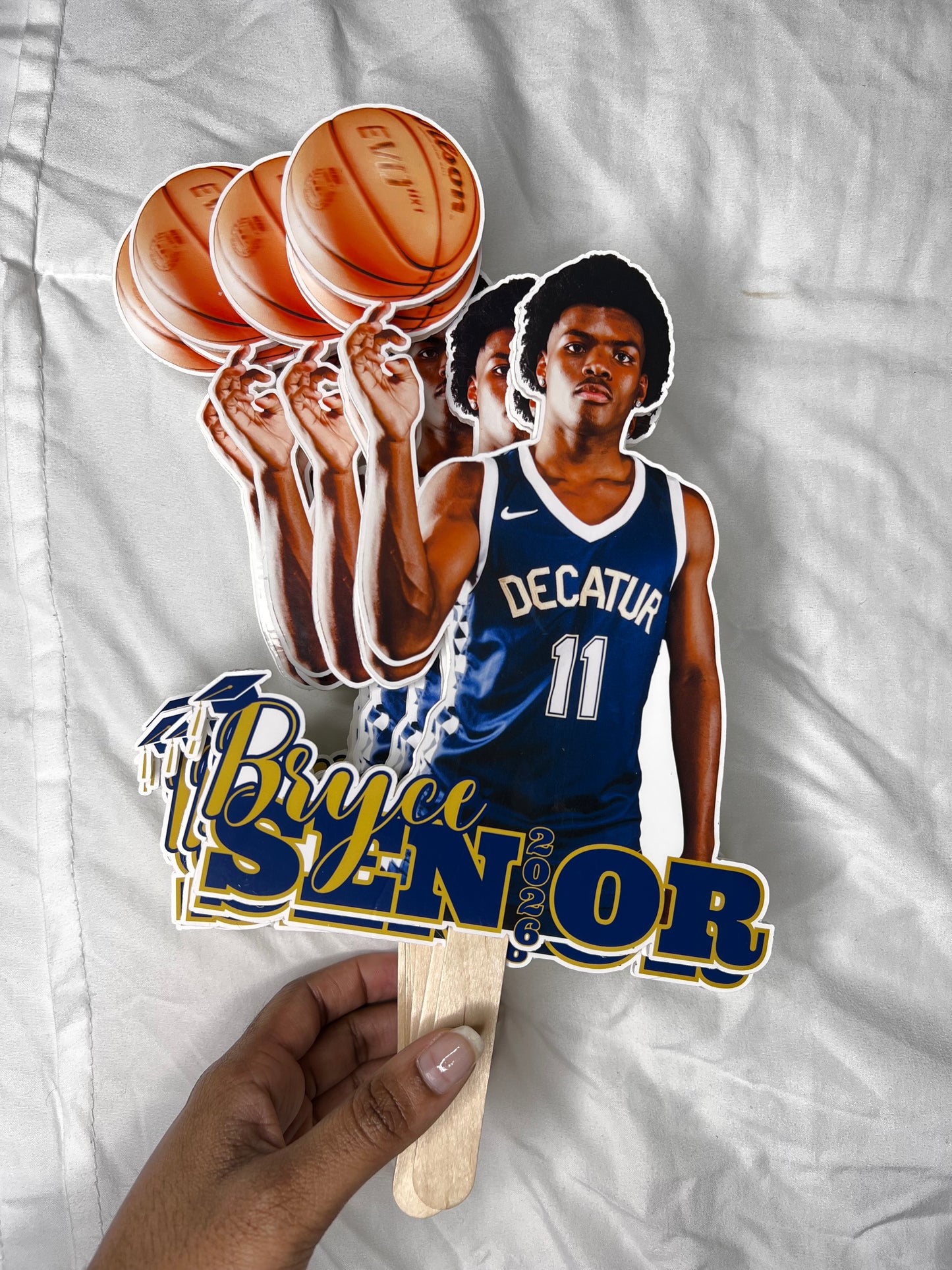 Personalized Graduation Fans | Class of 2025 & 2026 | Custom Head Cutouts with Wooden Handles | Grad Party Big Head Props Face on a Stick Fans