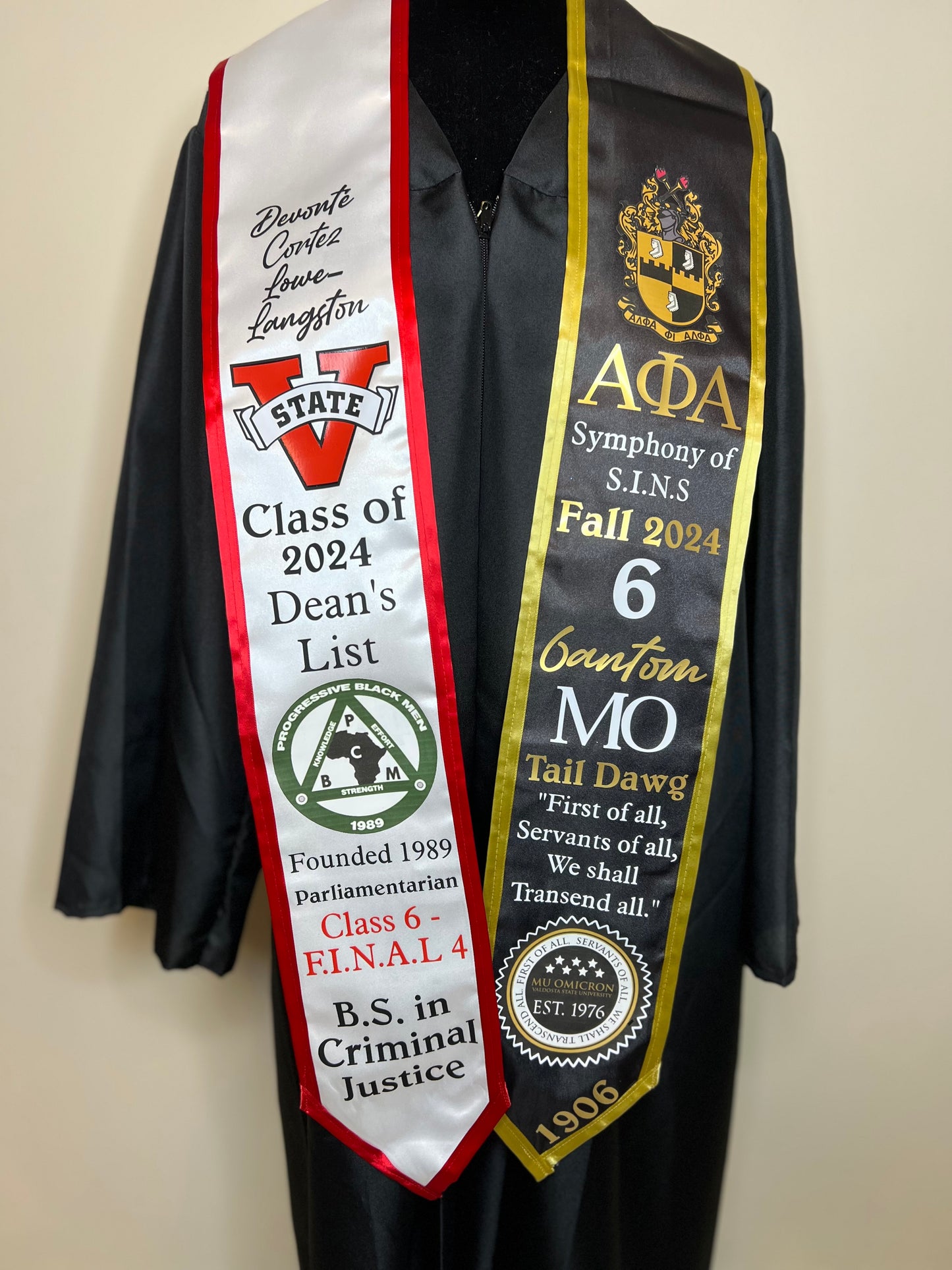 Dual Color Custom Graduation Stole