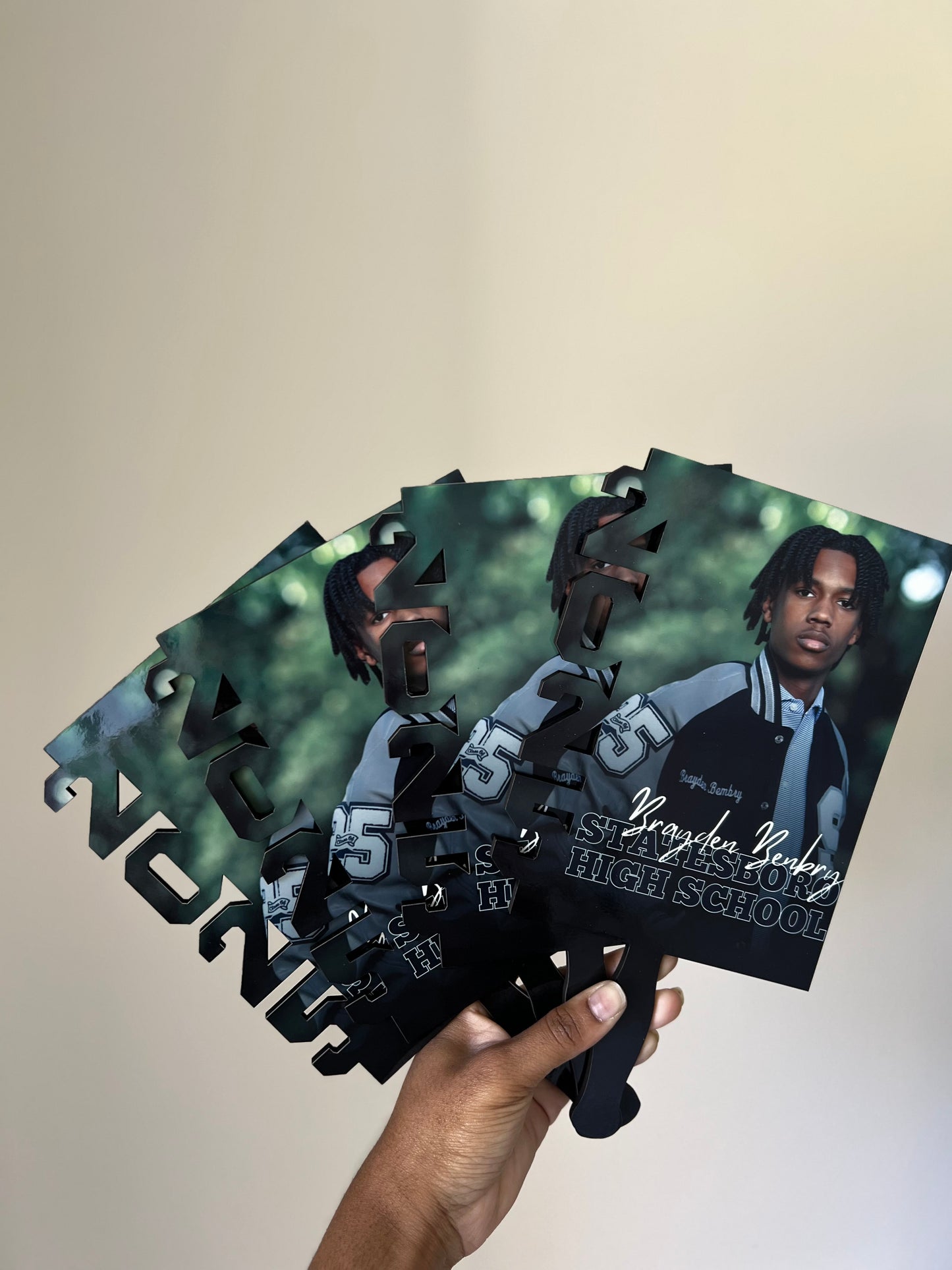 Graduation Hand Fans, GradFans, Custom Face Fans with Handles, Custom Graduation Fans, Sublimation