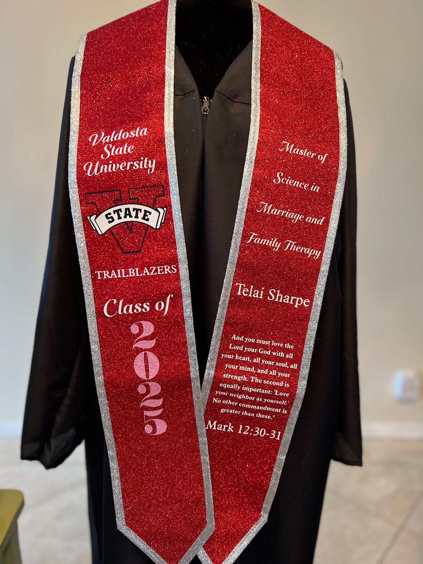 Fully Glittered Custom Graduation Stole