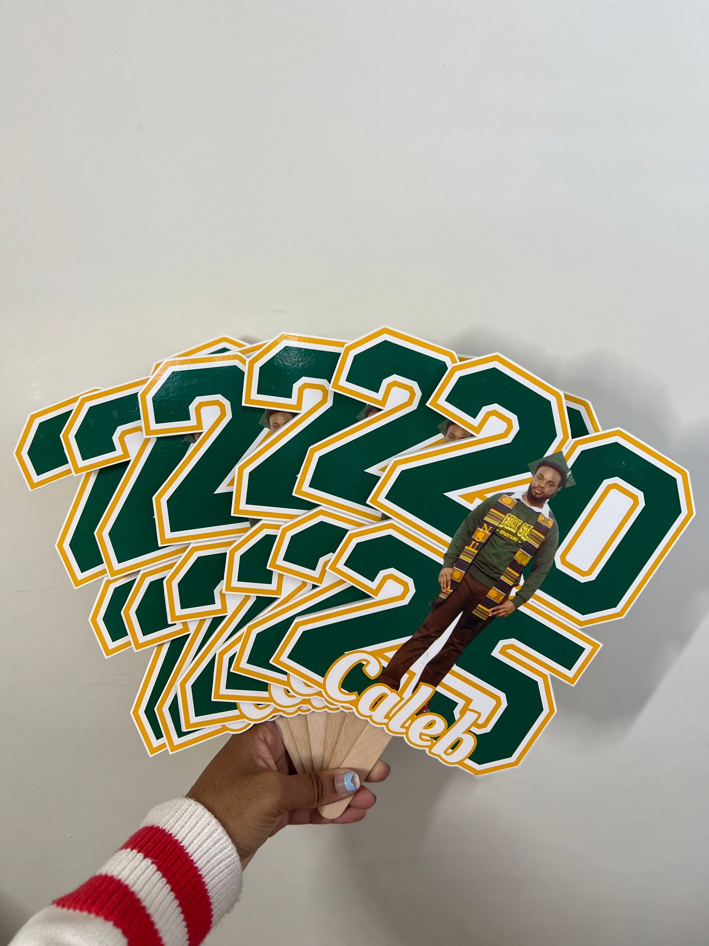 Personalized Graduation Fans | Class of 2025 & 2026 | Custom Head Cutouts with Wooden Handles | Grad Party Big Head Props Face on a Stick Fans