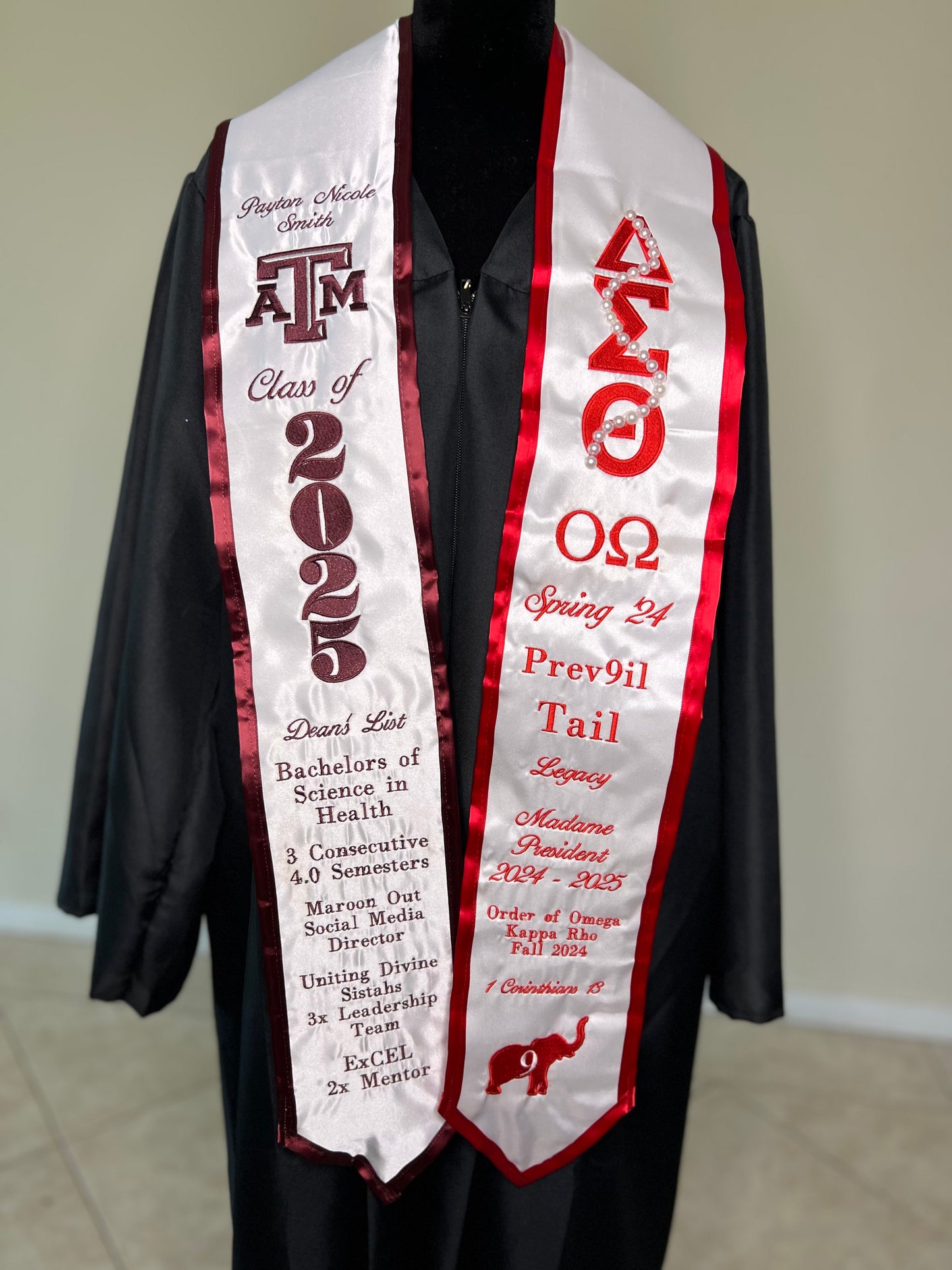 Embroidery Graduation Stole