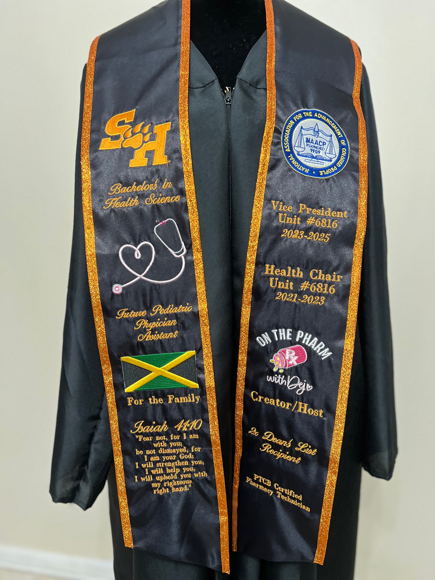 Embroidery Graduation Stole