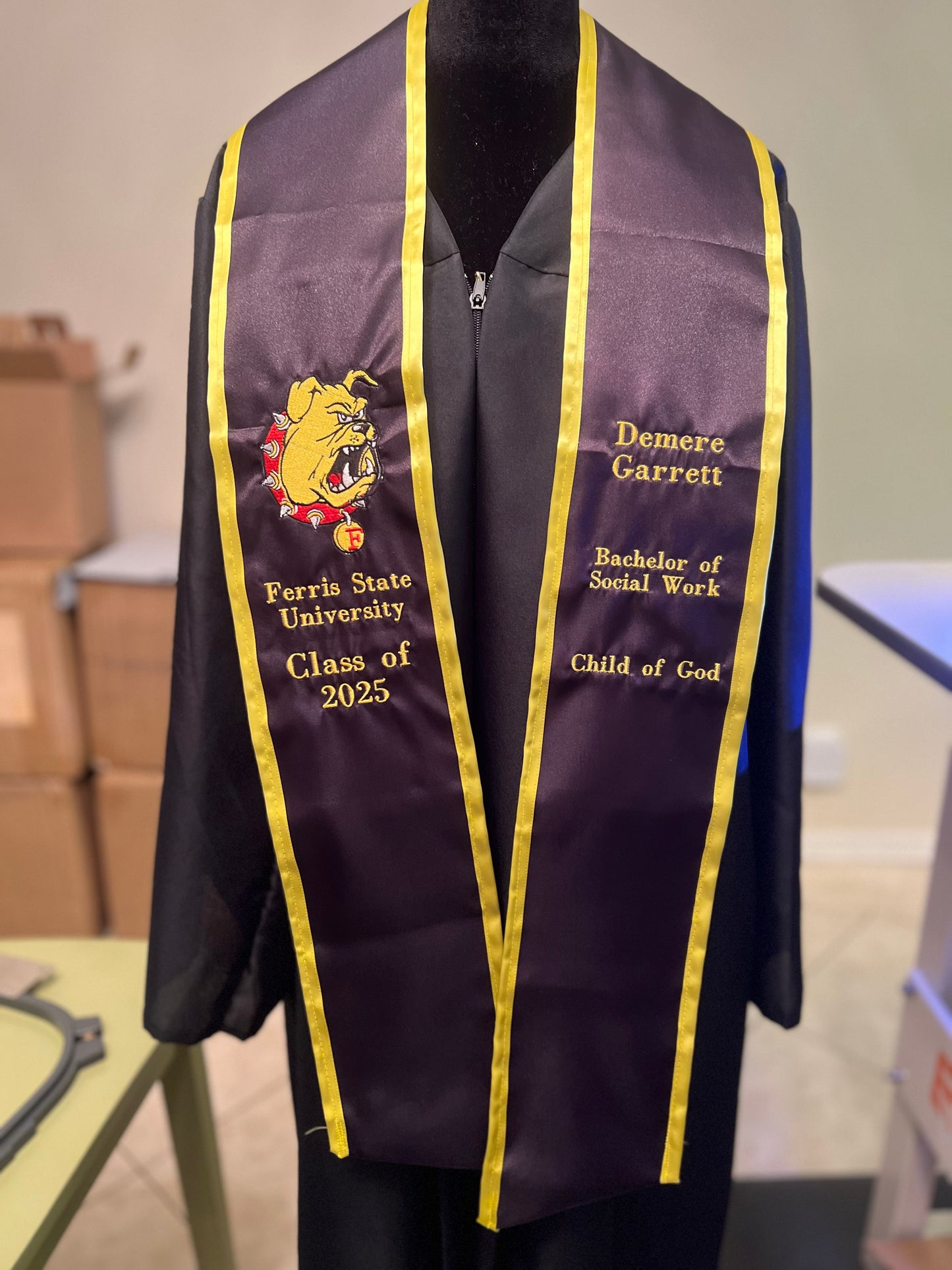 Embroidery Graduation Stole