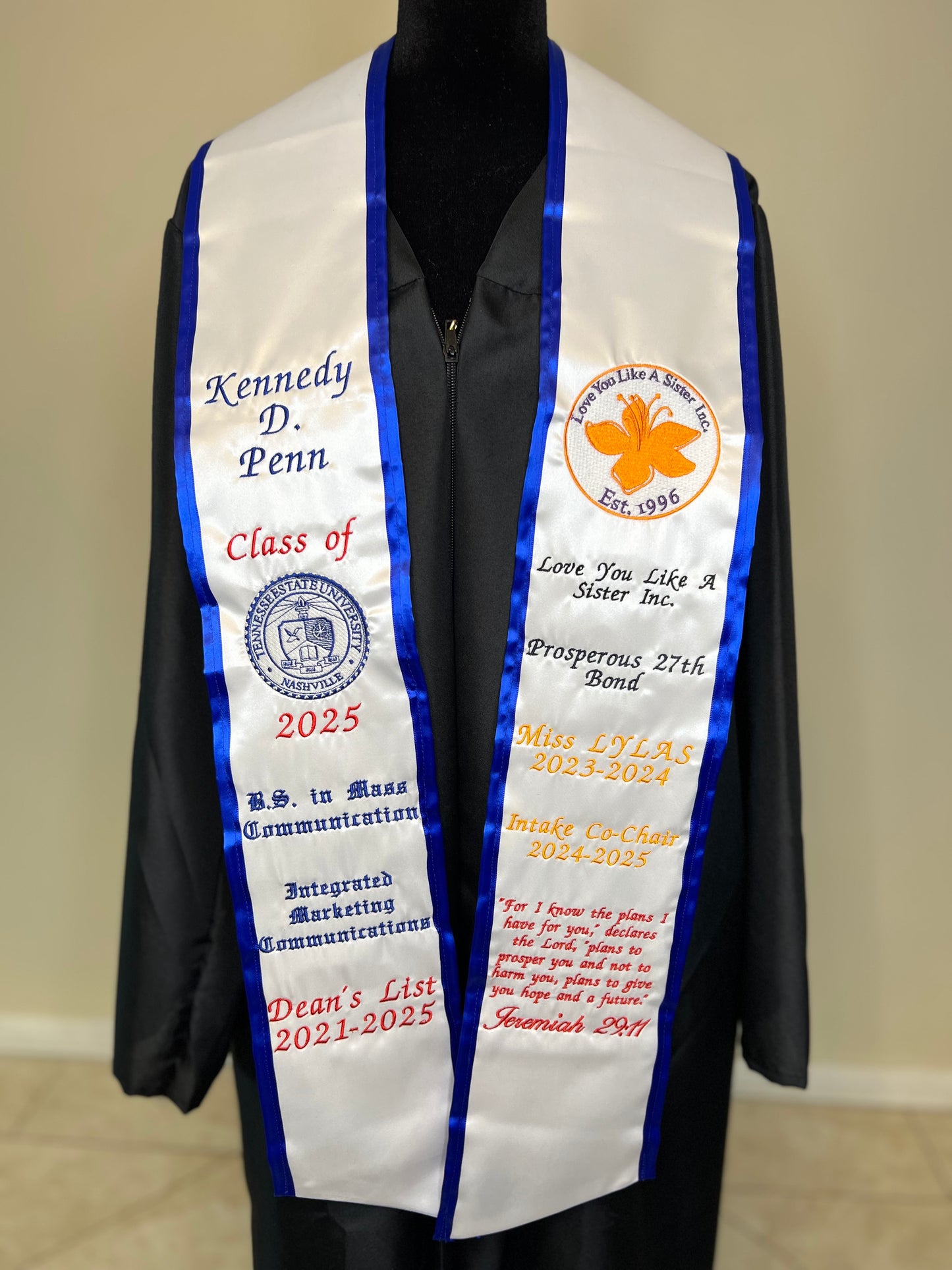 Embroidery Graduation Stole