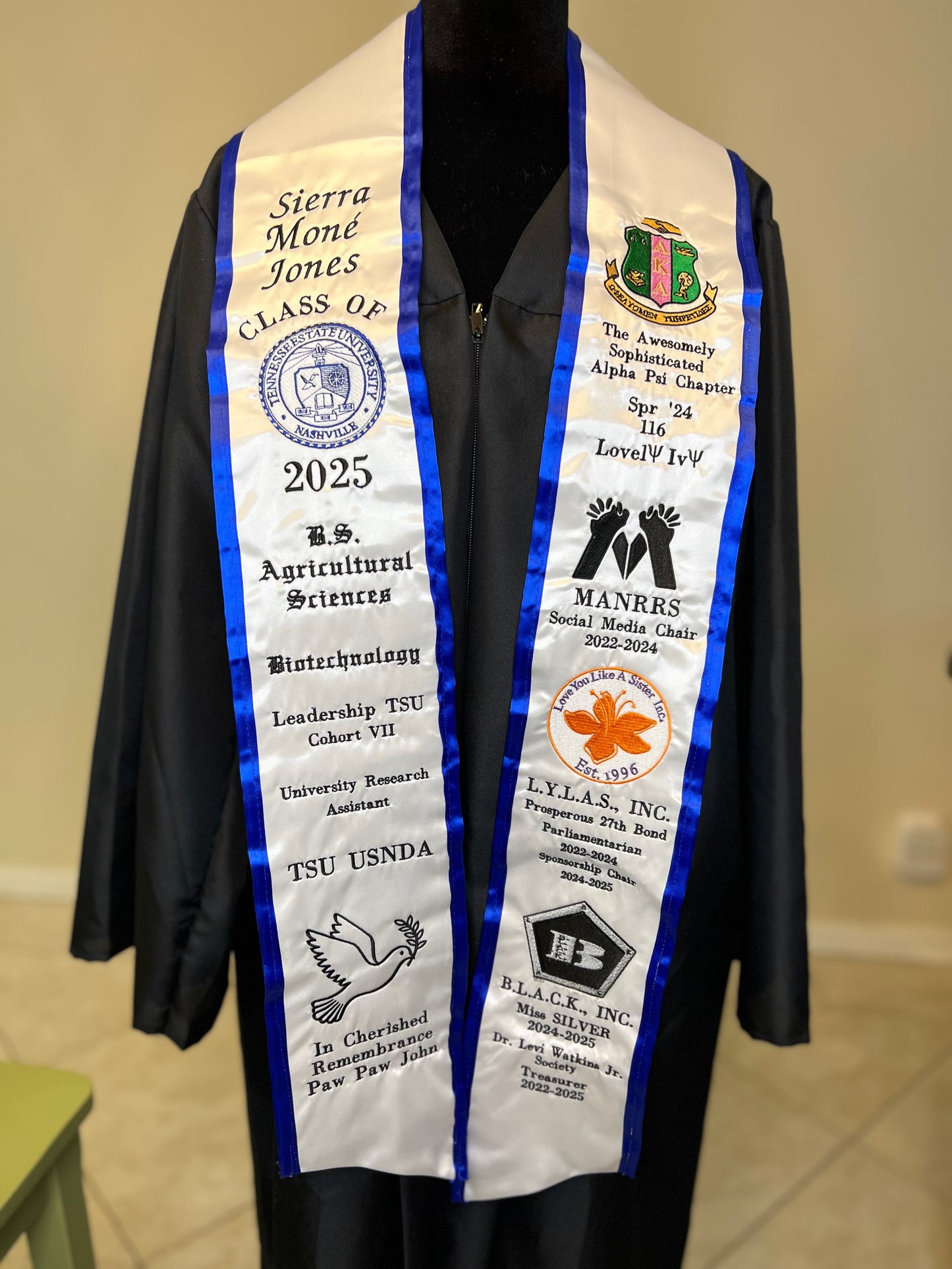 Embroidery Graduation Stole