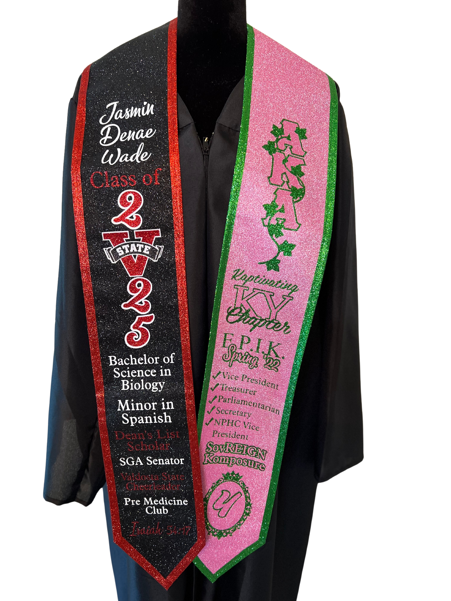 Fully Glittered Custom Graduation Stole