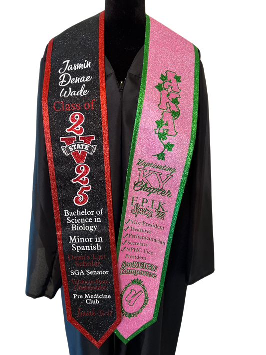 Fully Glittered Custom Graduation Stole