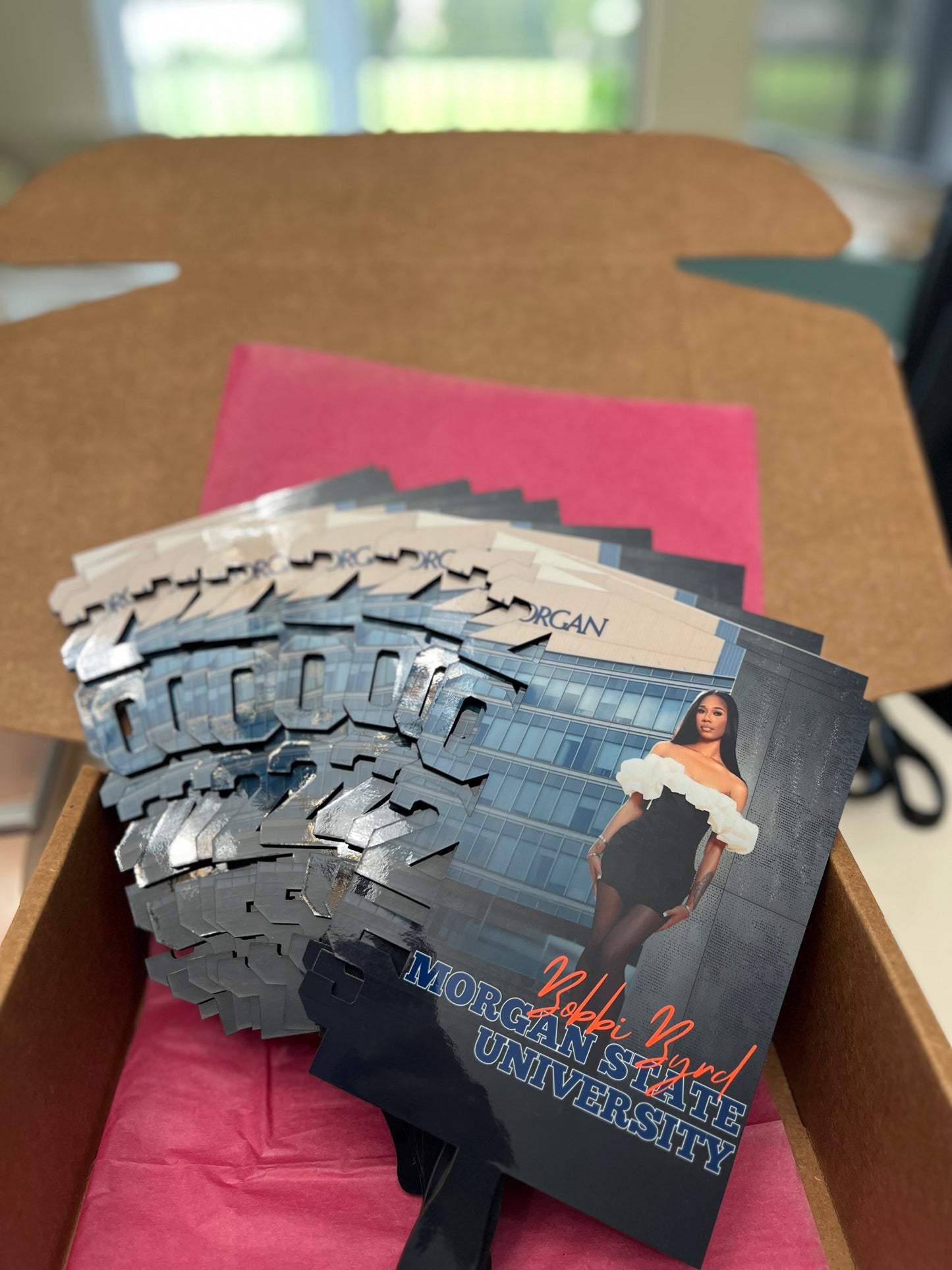 Graduation Hand Fans, GradFans, Custom Face Fans with Handles, Custom Graduation Fans, Sublimation