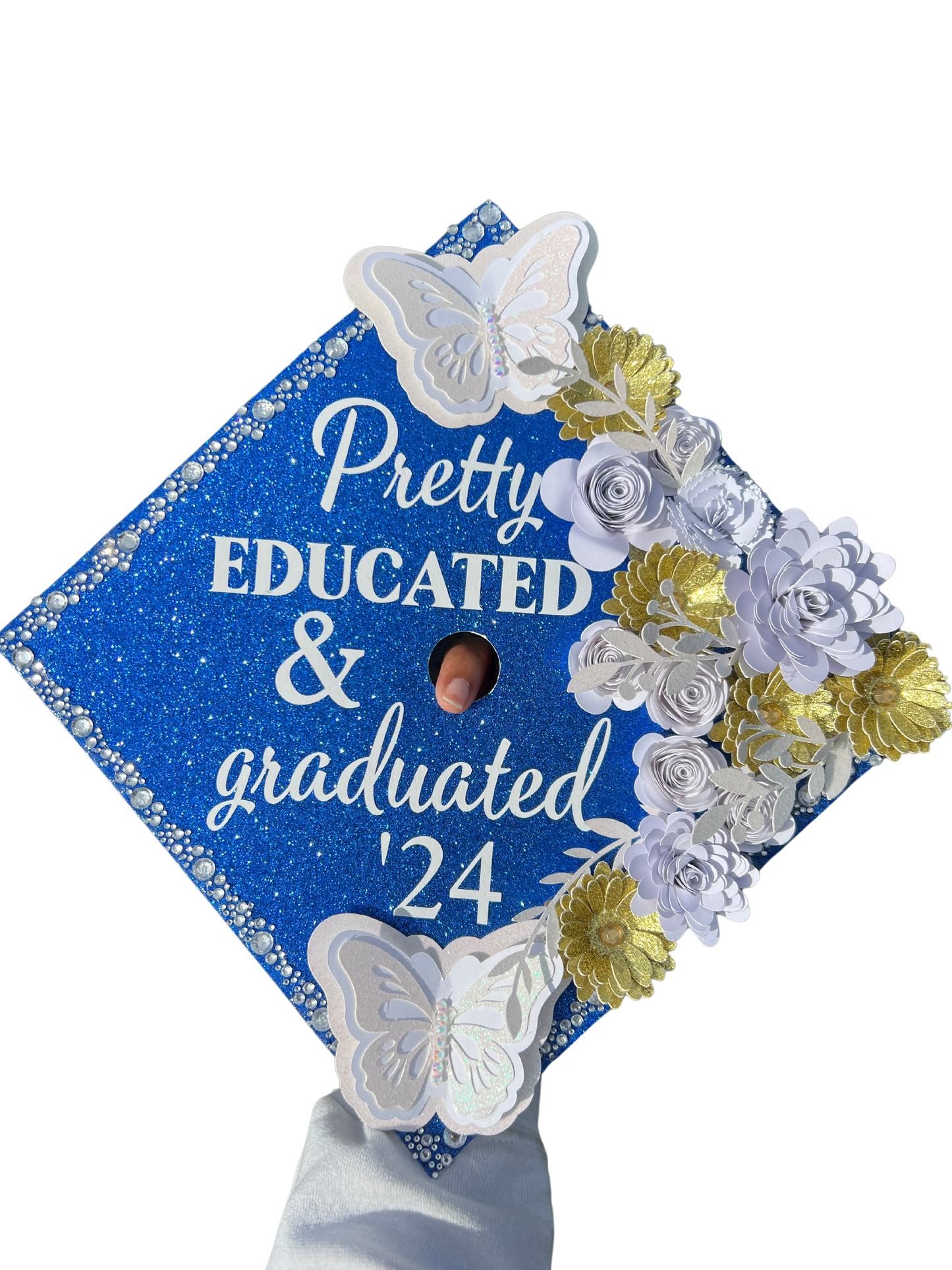 Silver Graduation Cap Topper