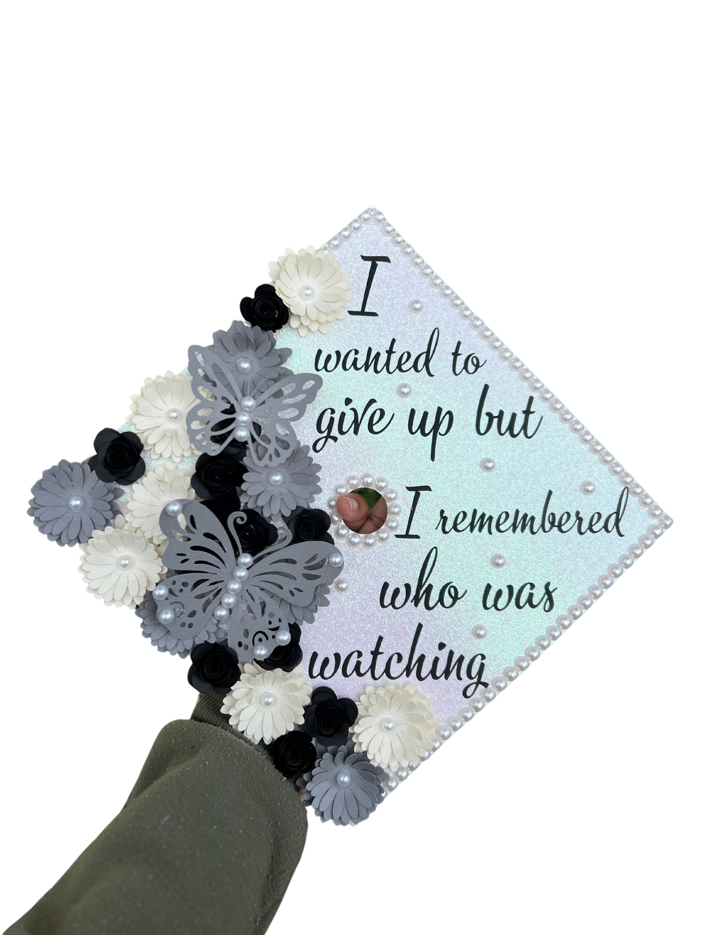 Silver Graduation Cap Topper
