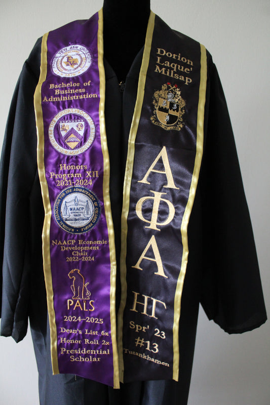 72" Custom Embroidery Graduation Stole