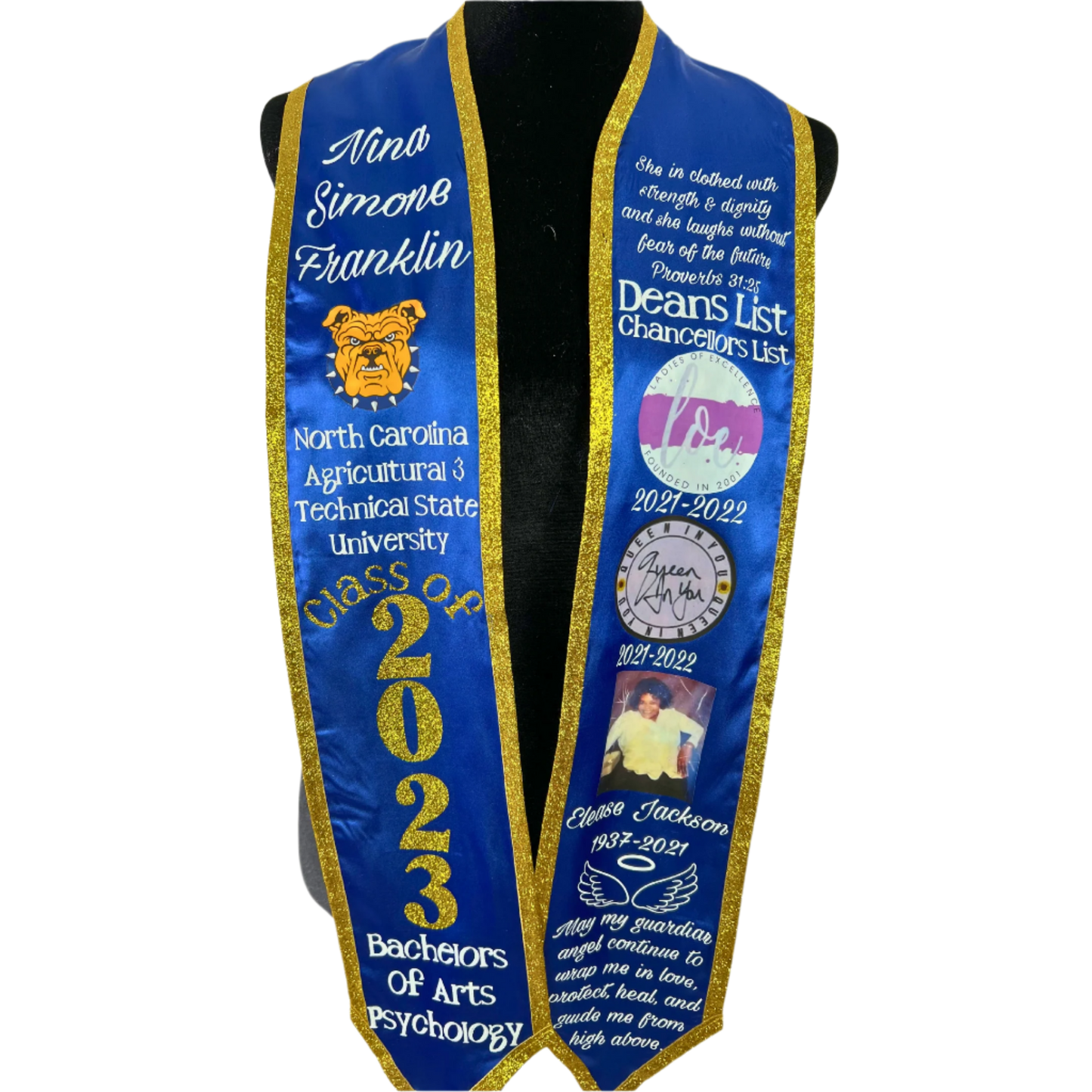 Custom Pointed-end 72" Graduation Stole