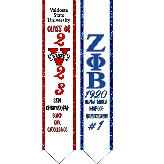 Pre-designed Zeta Phi Beta/Collegiate Graduation Stole