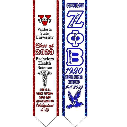 Pre-designed Zeta Phi Beta/ Collegiate Graduation Stole