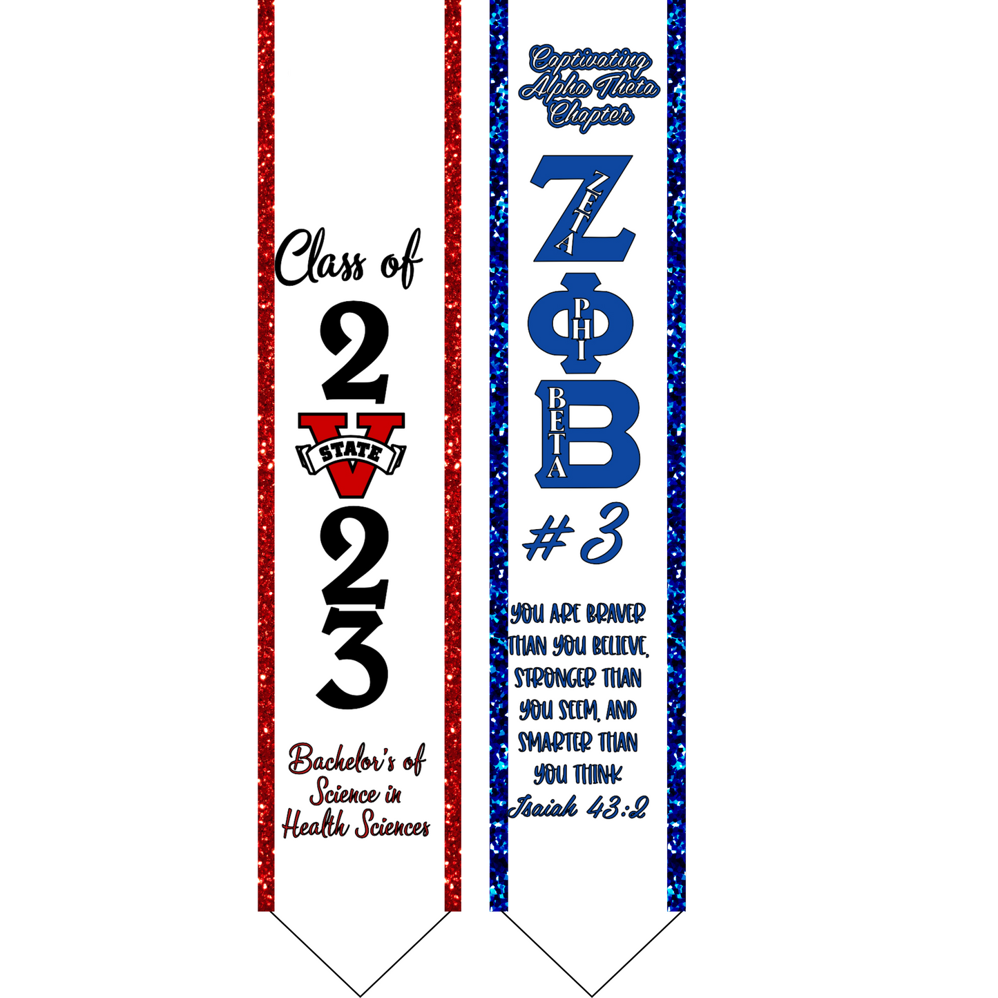 Pre-designed Zeta Phi Beta/Collegiate Graduation Stole