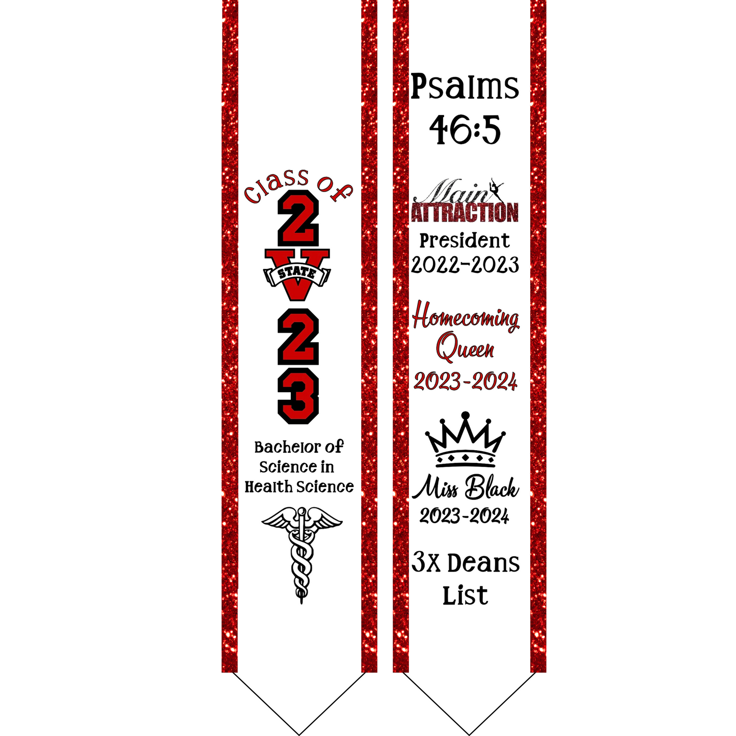 Pre-designed Collegiate Graduation Stole